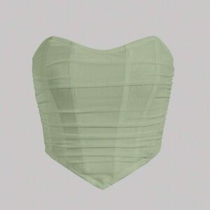 SHEIN Light Green Strapless Top